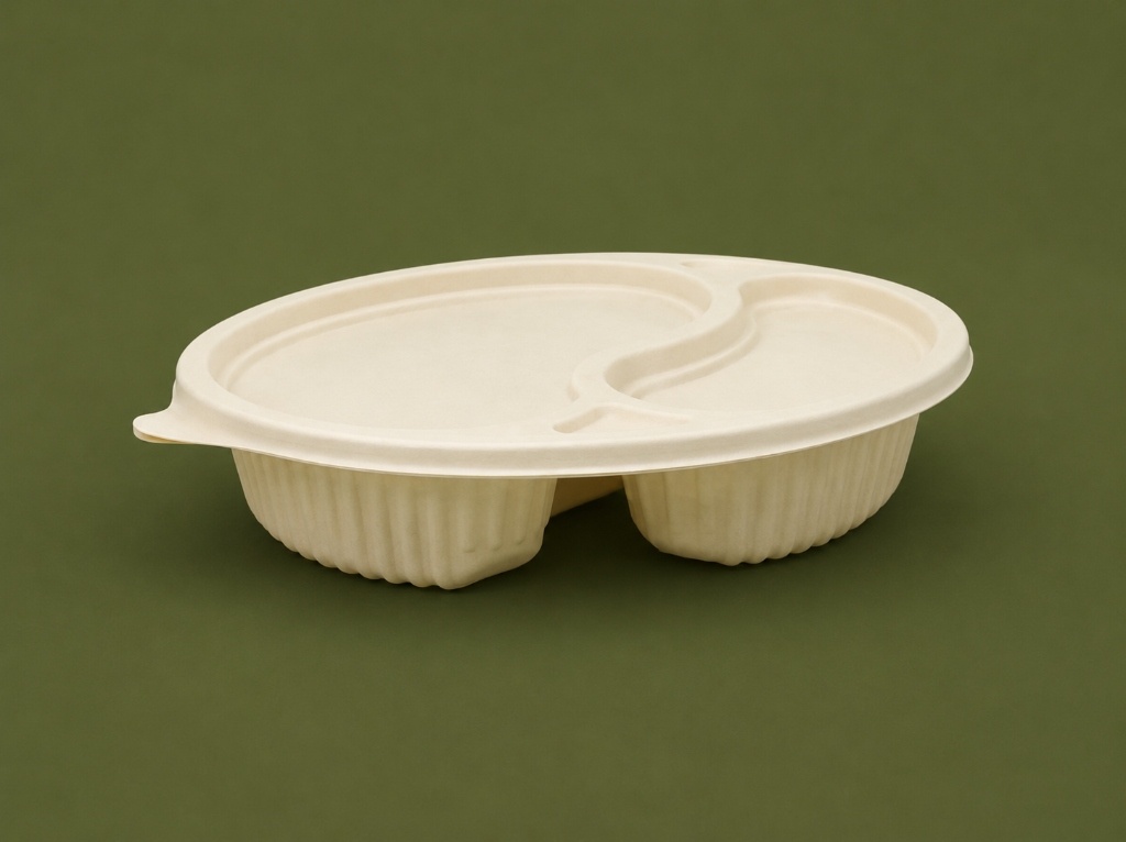 Dual-CP Round Cornstarch Box with Lid